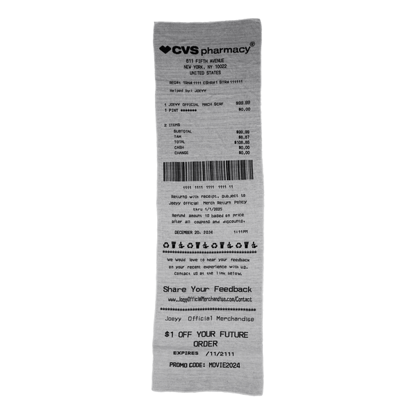 Joeyy® Official CVS Receipt Scarf